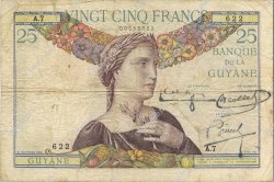 25 Francs FRENCH GUIANA  1939 P.07 BB