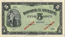 5 Francs FRENCH GUIANA  1942 P.12s SC+