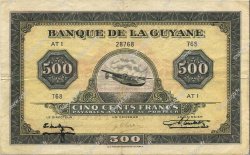 500 Francs FRENCH GUIANA  1945 P.14b MBC+