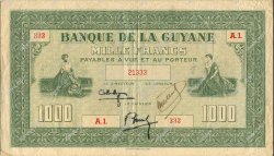 1000 Francs FRENCH GUIANA  1942 P.15 VF+