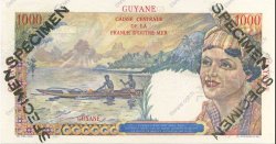 1000 Francs Union Française FRENCH GUIANA  1947 P.25s FDC
