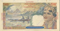 1000 Francs Union Française FRENCH GUIANA  1947 P.25s VZ