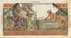 5000 Francs Schoelcher FRENCH GUIANA  1952 P.26s VZ