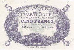 5 Francs Cabasson violet MARTINIQUE  1932 P.06s FDC