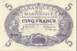 5 Francs Cabasson violet MARTINIQUE  1932 P.06 SUP+