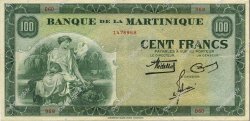 100 Francs MARTINIQUE  1943 P.19a SUP