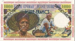 1000 Francs pêcheur Spécimen MARTINIQUE  1956 P.35s UNC-