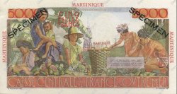 5000 Francs Schoelcher MARTINIQUE  1952 P.34s FDC