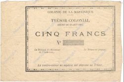 5 Francs Non émis MARTINIQUE  1895 P.04r pr.TTB