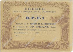 1 Franc Non émis MARTINIQUE  1874 P.05A XF