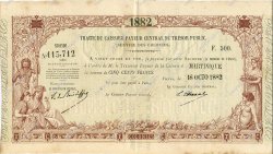 500 Francs MARTINIQUE  1882 K.370 EBC