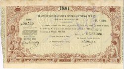 1000 Francs MARTINIQUE  1881 K.371 XF