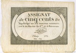 500 Livres FRANCE  1794 Laf.172 AU