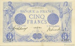 5 Francs BLEU FRANKREICH  1912 F.02.06 fST