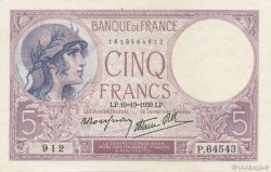 5 Francs FEMME CASQUÉE modifié FRANCE  1939 F.04.12