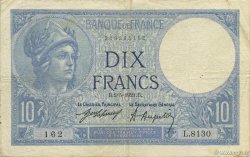 10 Francs MINERVE FRANCE  1921 F.06.05 F+