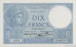 10 Francs MINERVE modifié FRANCIA  1941 F.07.28 SPL+