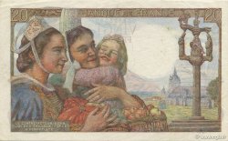 20 Francs PÊCHEUR FRANKREICH  1942 F.13.01 fVZ