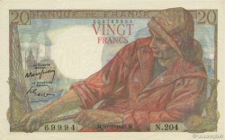 20 Francs PÊCHEUR FRANKREICH  1949 F.13.14 fST+