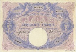 50 Francs BLEU ET ROSE FRANCIA  1912 F.14.25 MBC