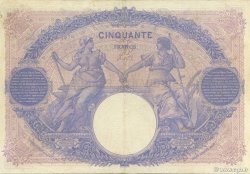 50 Francs BLEU ET ROSE FRANCE  1912 F.14.25 VF
