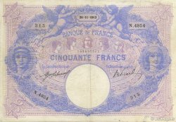 50 Francs BLEU ET ROSE FRANCE  1913 F.14.26