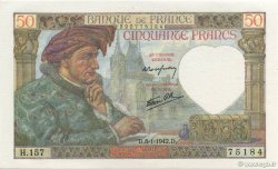 50 Francs JACQUES CŒUR FRANCE  1942 F.19.18 UNC