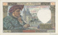 50 Francs JACQUES CŒUR FRANCIA  1942 F.19.18 AU