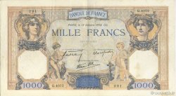 1000 Francs CÉRÈS ET MERCURE type modifié FRANCE  1938 F.38.29 VF+