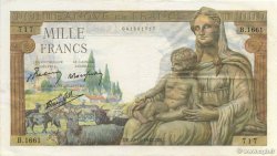 1000 Francs DÉESSE DÉMÉTER FRANCE  1942 F.40.09 VF