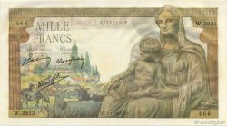 1000 Francs DÉESSE DÉMÉTER FRANCIA  1943 F.40.15 FDC