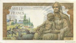 1000 Francs DÉESSE DÉMÉTER FRANCIA  1943 F.40.15 MBC+