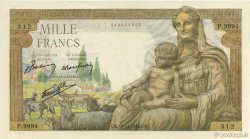 1000 Francs DÉESSE DÉMÉTER FRANCIA  1943 F.40.40 FDC