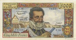 5000 Francs HENRI IV FRANKREICH  1957 F.49.02 fSS