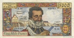5000 Francs HENRI IV FRANCE  1958 F.49.05