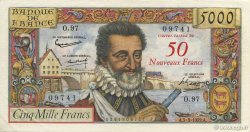 50 NF sur 5000 Francs HENRI IV FRANCE  1959 F.54.02 SUP