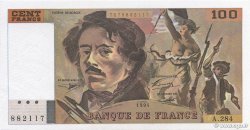 100 Francs DELACROIX 442-1 & 442-2 FRANCE  1995 F.69ter.01c UNC-