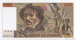 100 Francs DELACROIX 442-1 & 442-2 FRANKREICH  1995 F.69ter.02b fST+