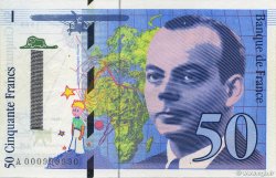 50 Francs SAINT-EXUPÉRY Barre FRANKREICH  1992 F.72f7.01 fST