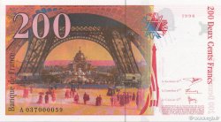 200 Francs EIFFEL Petit numéro FRANKREICH  1996 F.75.03a1 ST