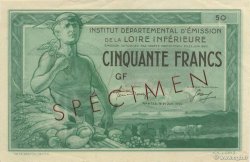 50 Francs LOIRE INFERIEURE Spécimen FRANCE regionalism and miscellaneous  1940  AU