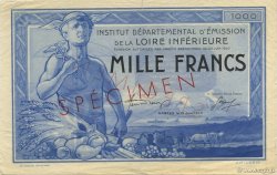 1000 Francs LOIRE INFERIEURE Spécimen FRANCE regionalism and miscellaneous  1940  XF