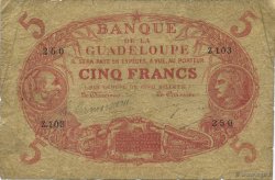 5 Francs Cabasson rouge GUADELOUPE  1928 P.07-