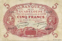 5 Francs Cabasson rouge GUADELOUPE  1930 P.07- MB