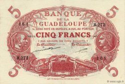 5 Francs Cabasson rouge GUADELOUPE  1944 P.07d fST