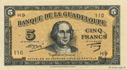 5 Francs GUADELOUPE  1945 P.21b XF+