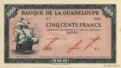 500 Francs GUADELOUPE  1945 P.25s FDC