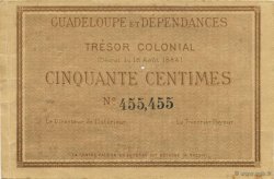 50 Centimes GUADELOUPE  1884 P.01r XF