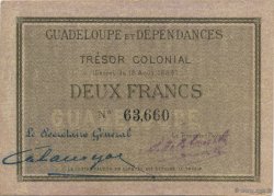 2 Francs GUADELOUPE  1884 P.03a fST