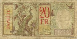 20 Francs TAHITI  1928 P.12b F+